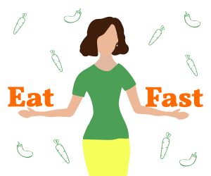 Senior choosing to eat or fast