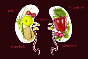 Kidneys with healthy food
